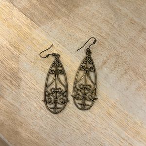 Ornate brushed gold earrings